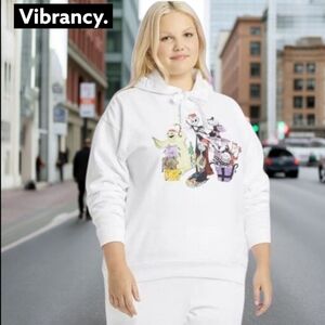 DISNEY TIM BURTON Plus size nightmare before christmas white graphic sweatshirt